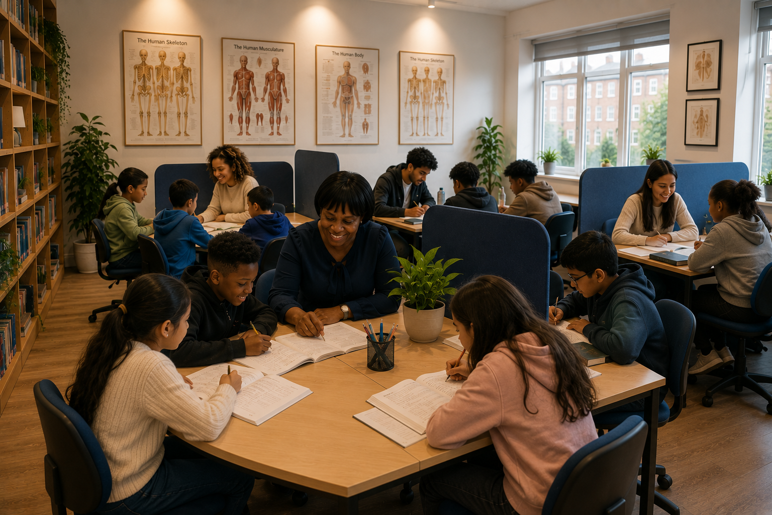 Students working together at TCEC's Hackney learning centre